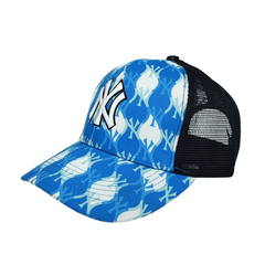 NY Blue Pattern Half Net Cap - The Caps' Cafe